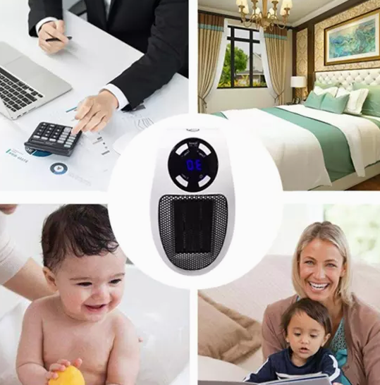 Mini Electric Heater With 12-Hour Timer Remote Control And Thermostat Quiet Operation - Image 7