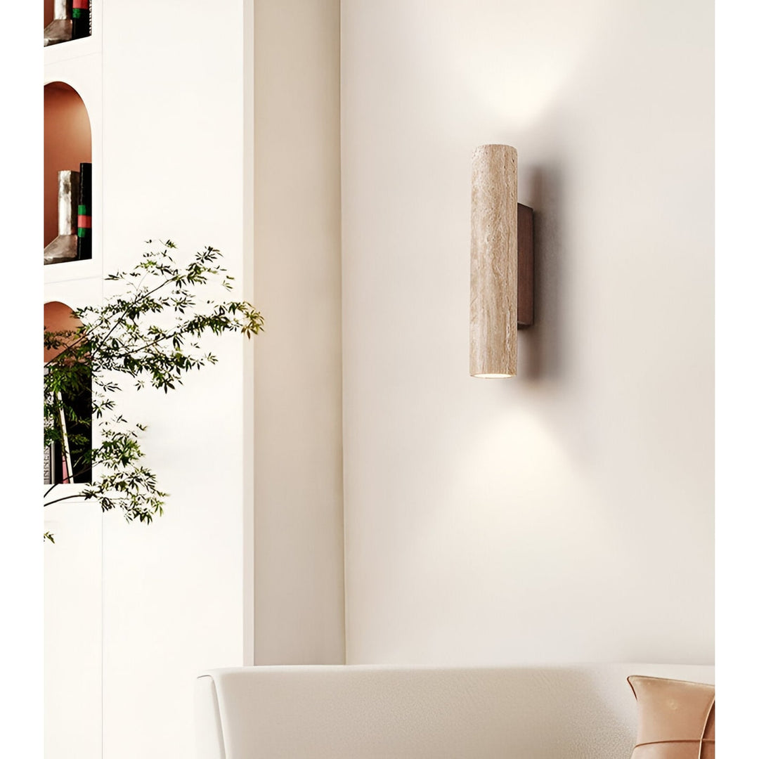 Minimalist Travertine Wall Light With LED Glow - Image 11