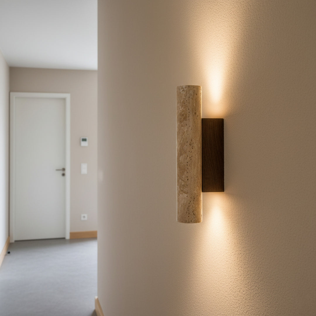 Minimalist Travertine Wall Light With LED Glow - Image 21