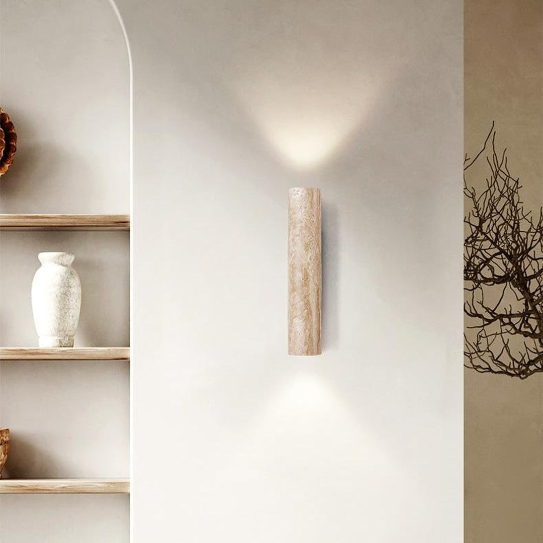 Minimalist Travertine Wall Light With LED Glow - Image 4