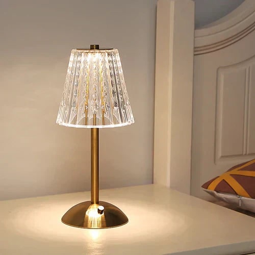 Modern Portable Crystal Table Lamp With Tri-Color Rechargeable Lighting - Image 11