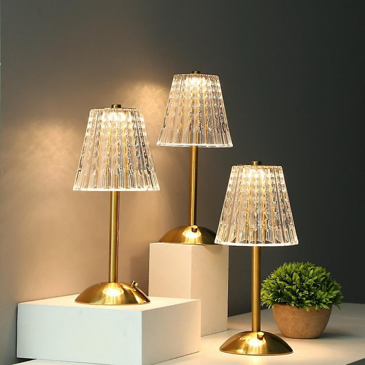 Modern Portable Crystal Table Lamp With Tri-Color Rechargeable Lighting - Image 4