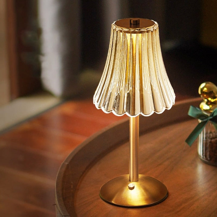 Modern Portable Crystal Table Lamp With Tri-Color Rechargeable Lighting - Image 1