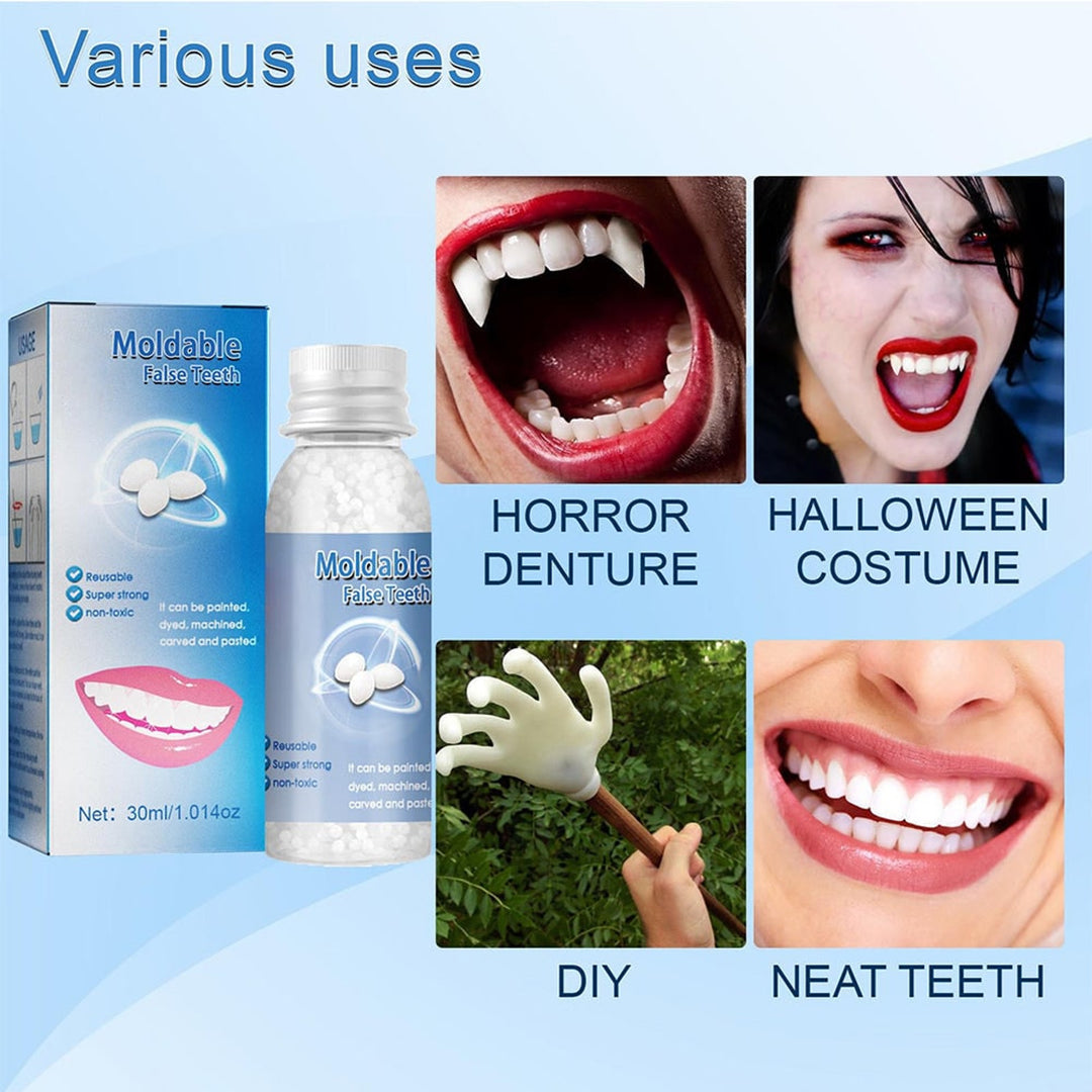 Moldable False Teeth Kit Reusable Diy Non-Toxic Polymer Beads For Teeth Repair - Image 2