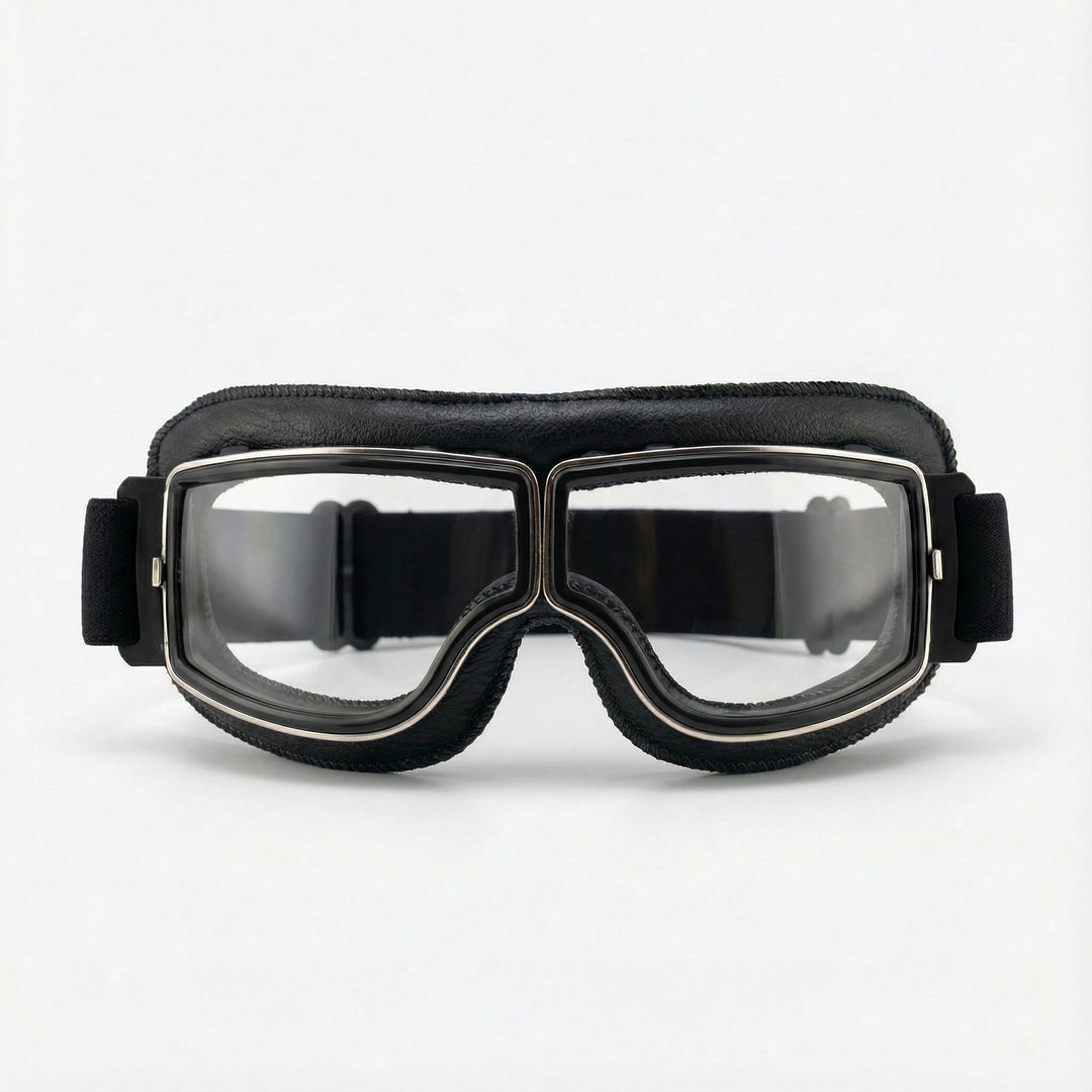 Motorcycle Goggles with Adjustable Frame and Clear Lenses - Image 3