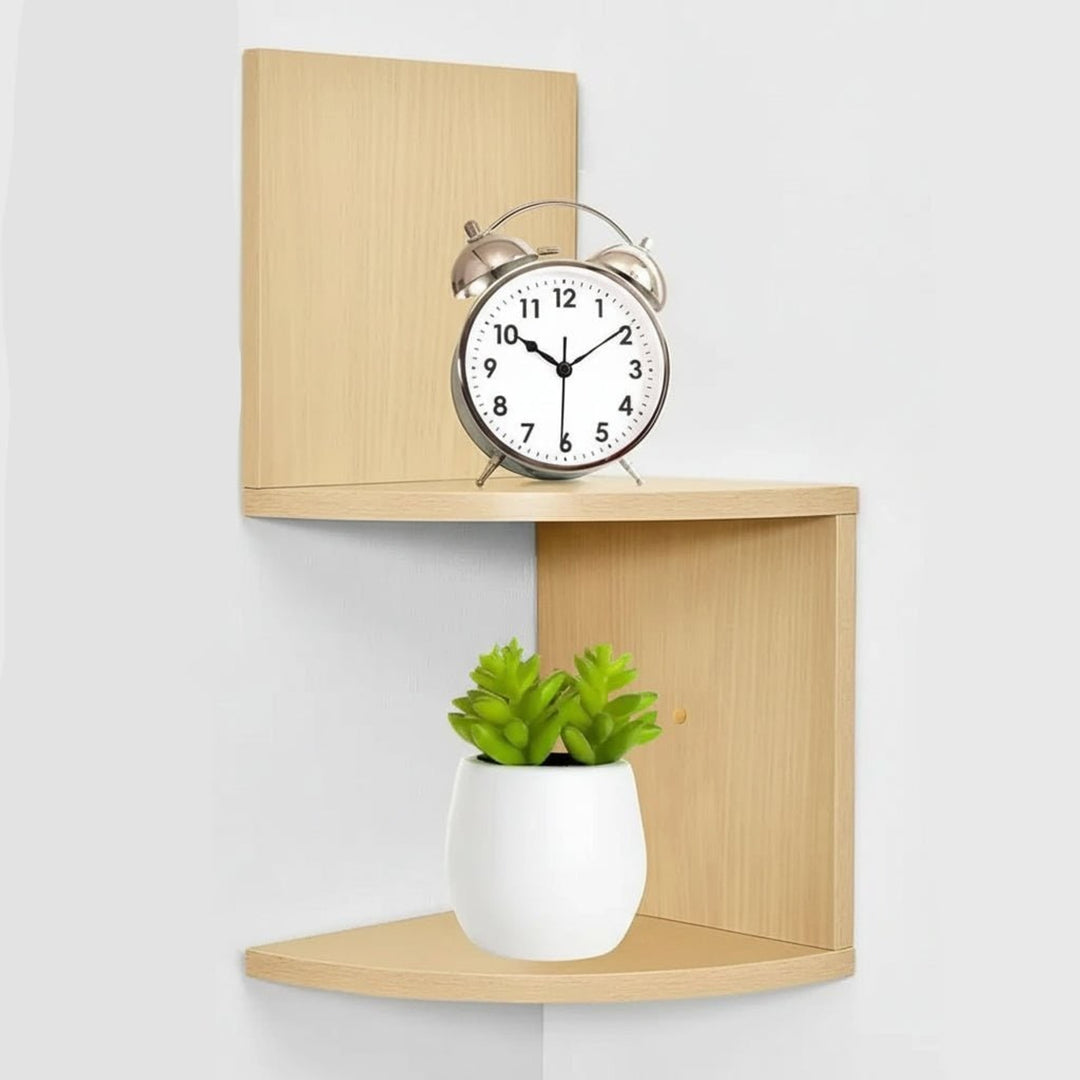 Multi-Tiered Mdf Corner Wall Shelf With Space-Saving Design - Image 4