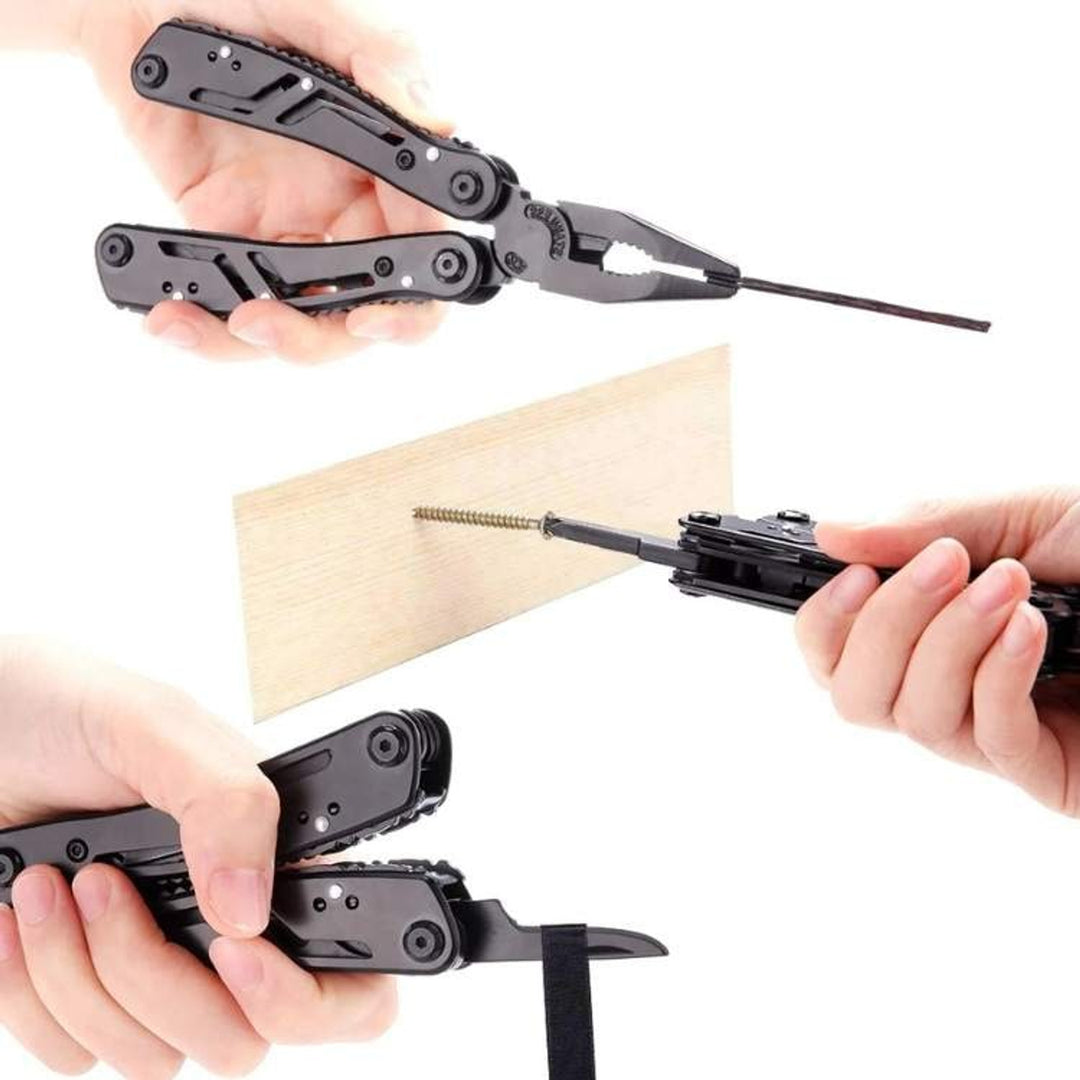 Multi Tool Pliers Pocket Compact Stainless Steel Multifunction With Interchangeable Screwdriver Bits And Belt Pouch - Image 5