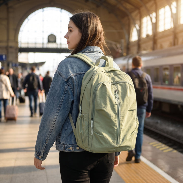 Multifunction Travel Backpack with Adjustable Straps and Side Pockets - in-use