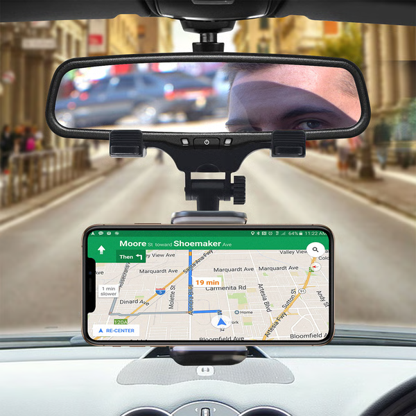 Multifunctional Rear View Mirror Phone Holder - Image 1