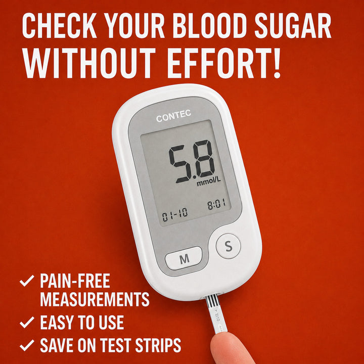 Non-Painful Glucometer Glucose Monitor Portable Fingertip Digital Display - Image 2