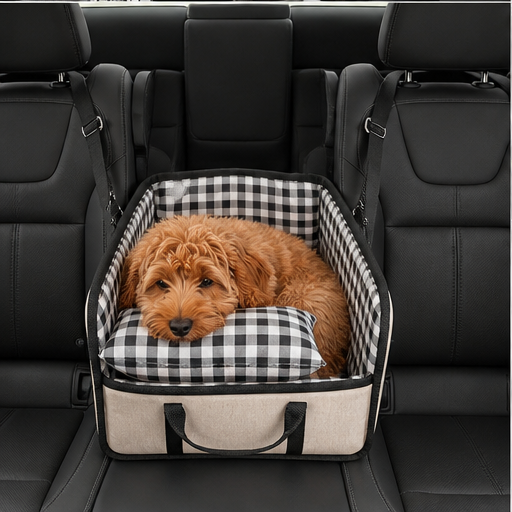 Non-Slip Padded Dog Car Seat With Safety Tether And Raised Sides - Image 8