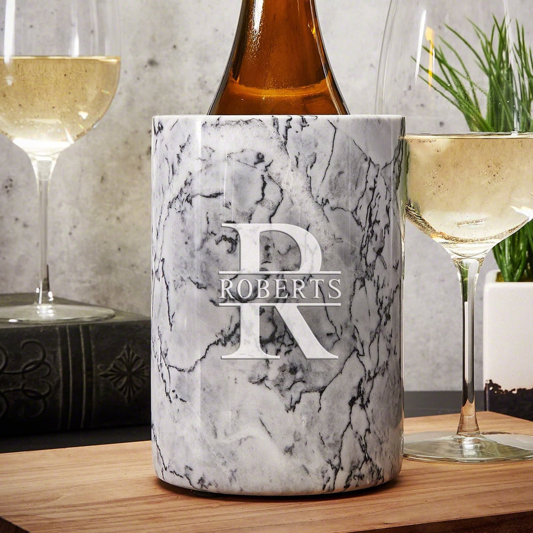 Personalized Marble Wine Chiller With Custom Design - Image 1