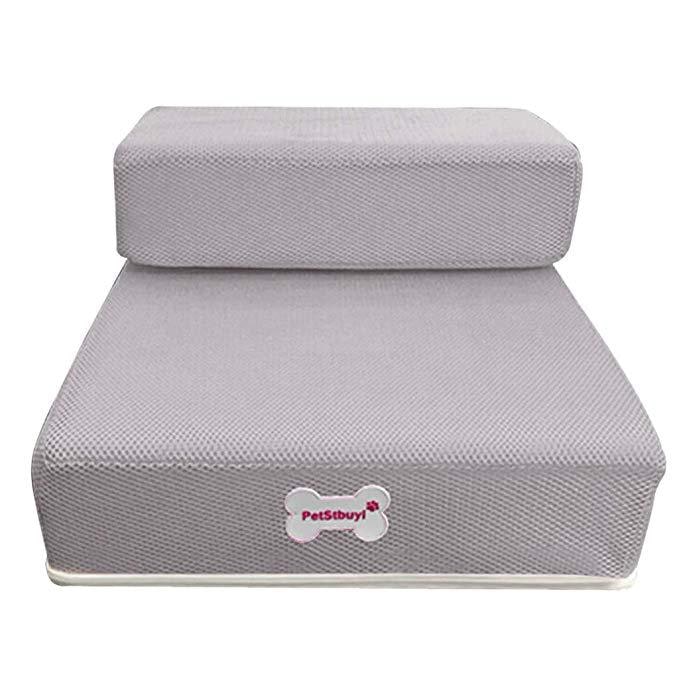 Pet Access Steps With Foam Cushioned Two Step Ramp - Image 12