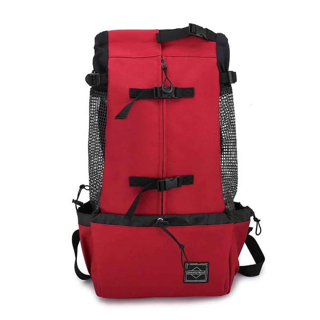 Pet Travel Backpack with Secure Mesh Design and Side Pocket - Image 5