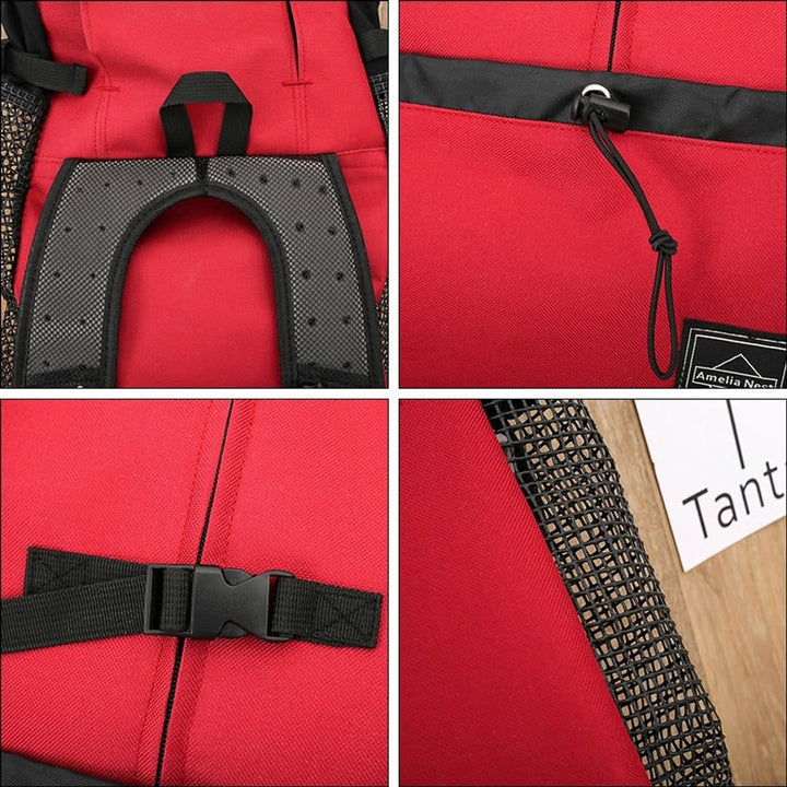 Pet Travel Backpack with Secure Mesh Design and Side Pocket - Image 2