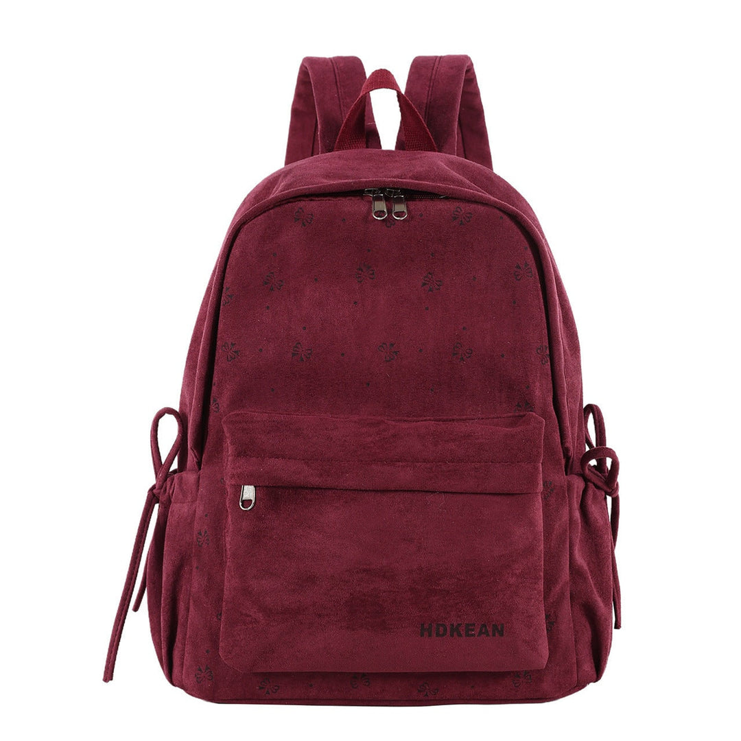 Plush Backpack with Adjustable Straps and Zip Pocket - Image 1