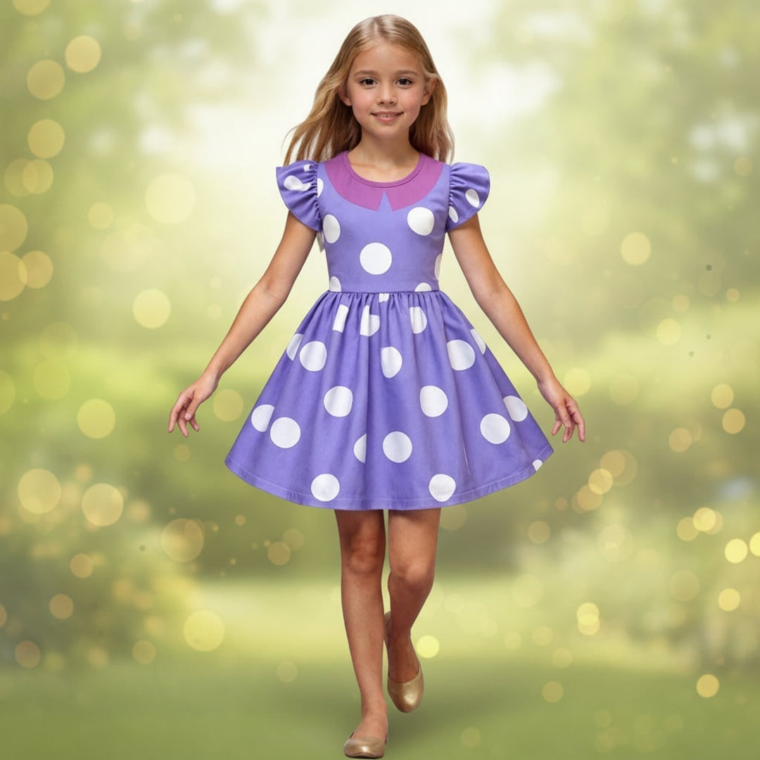 Polka Dot Purple With White Polka Dots - Image 1