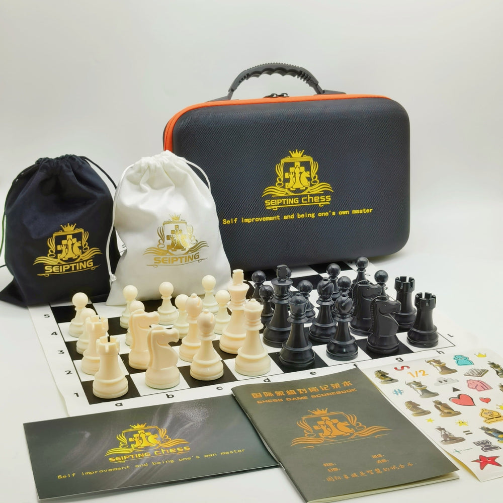 Portable Chess Set With High-End Resin Pieces And Leather Board - Image 4