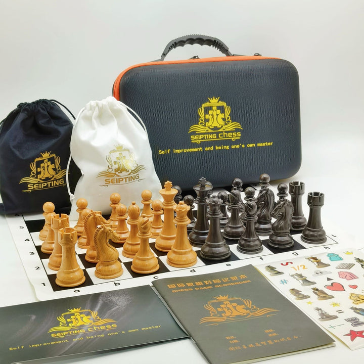 Portable Chess Set With High-End Resin Pieces And Leather Board - Image 7