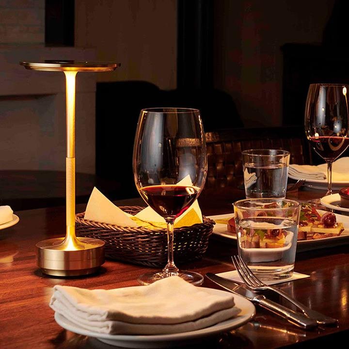 Portable Cordless Table Lamp With Metallic Finish - Image 1