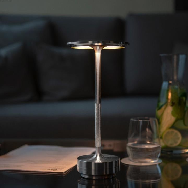 Portable Cordless Table Lamp With Metallic Finish - Image 4