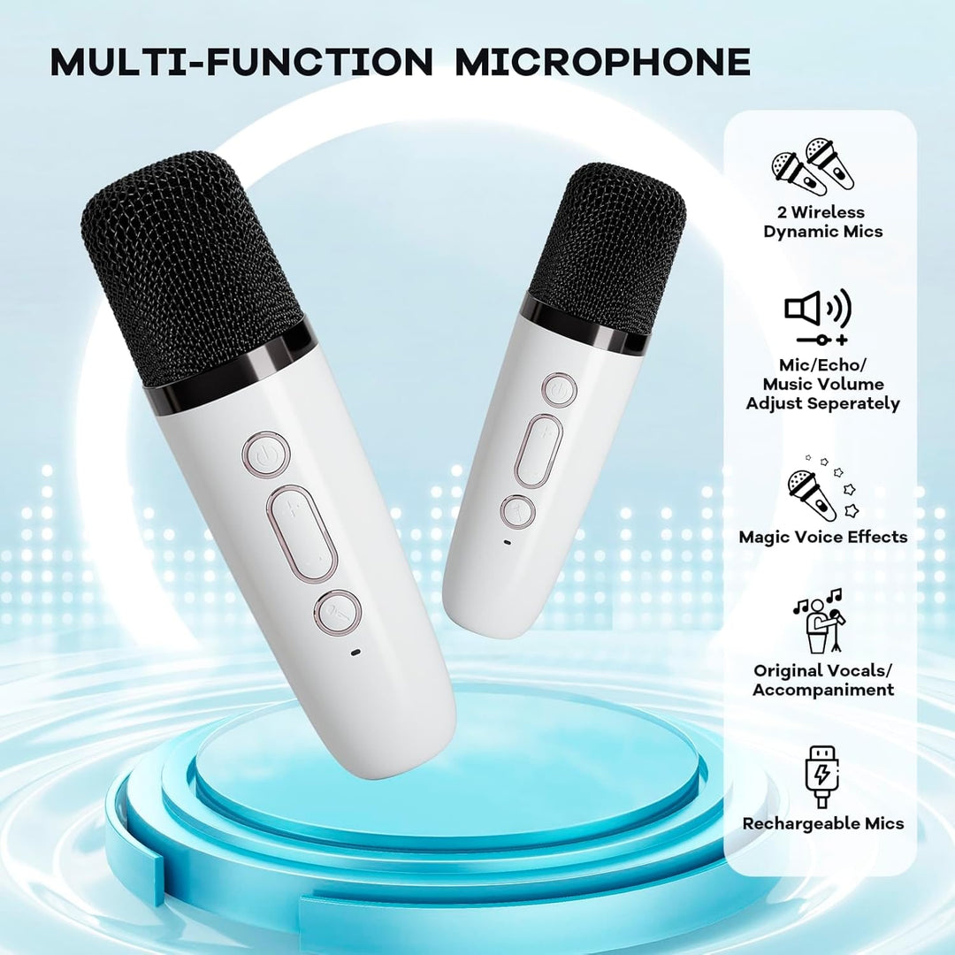 Portable Karaoke Machine With Bluetooth Speaker And Two Wireless Microphones - Image 16