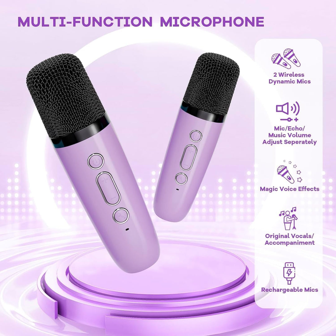 Portable Karaoke Machine With Bluetooth Speaker And Two Wireless Microphones - Image 18