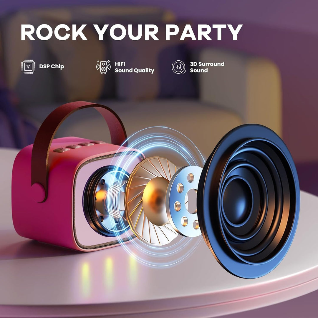 Portable Karaoke Machine With Bluetooth Speaker And Two Wireless Microphones - Image 2