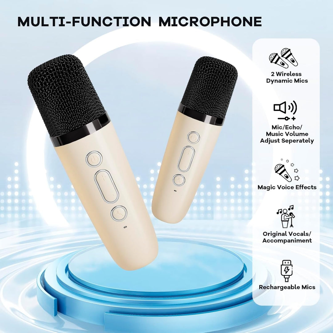 Portable Karaoke Machine With Bluetooth Speaker And Two Wireless Microphones - Image 22