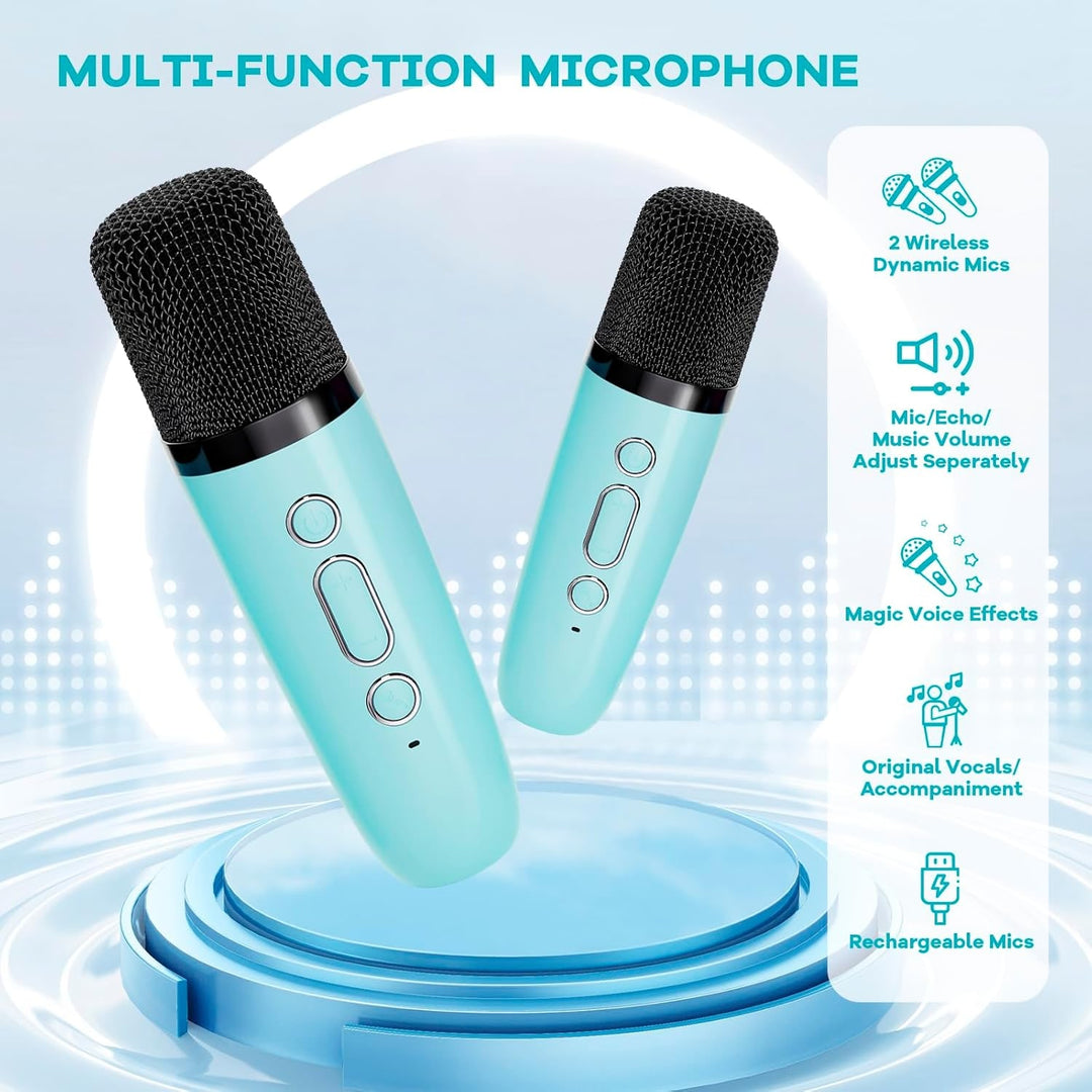 Portable Karaoke Machine With Bluetooth Speaker And Two Wireless Microphones - Image 25