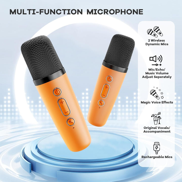 Portable Karaoke Machine With Bluetooth Speaker And Two Wireless Microphones - Image 32