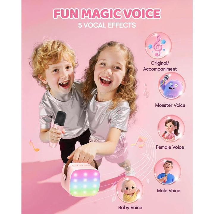 Portable Karaoke Machine With Bluetooth Speaker And Two Wireless Microphones - Image 12