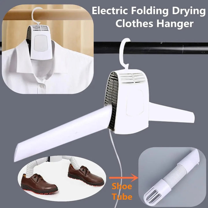Portable Outdoor Travel Mini Folding Electric Drying Hanger With Shoe Tube Attachment - Image 1