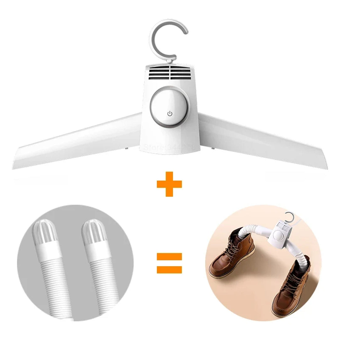 Portable Outdoor Travel Mini Folding Electric Drying Hanger With Shoe Tube Attachment - Image 7