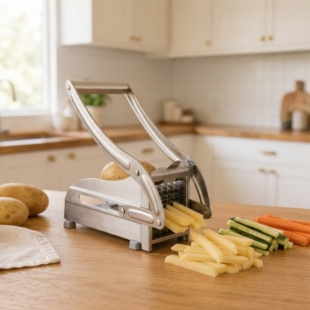 Stainless Steel Potato And Cucumber Slicer With Suction Base - Image 1