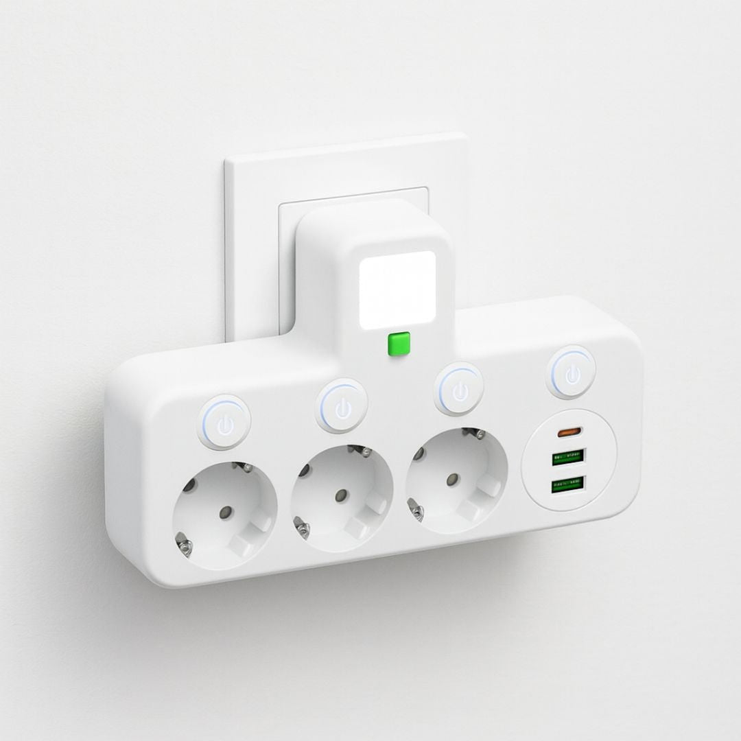Power Strip With 3 Sockets Overvoltage Protection And Child Safety Lock - Image 1