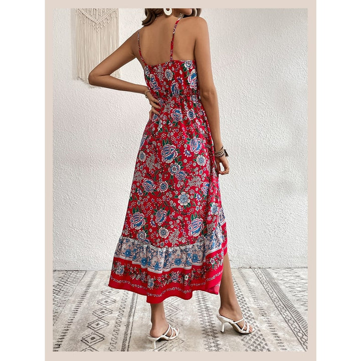 Printed Dress with Flattering Asymmetric Skirt and Sleeveless Cut - Image 8