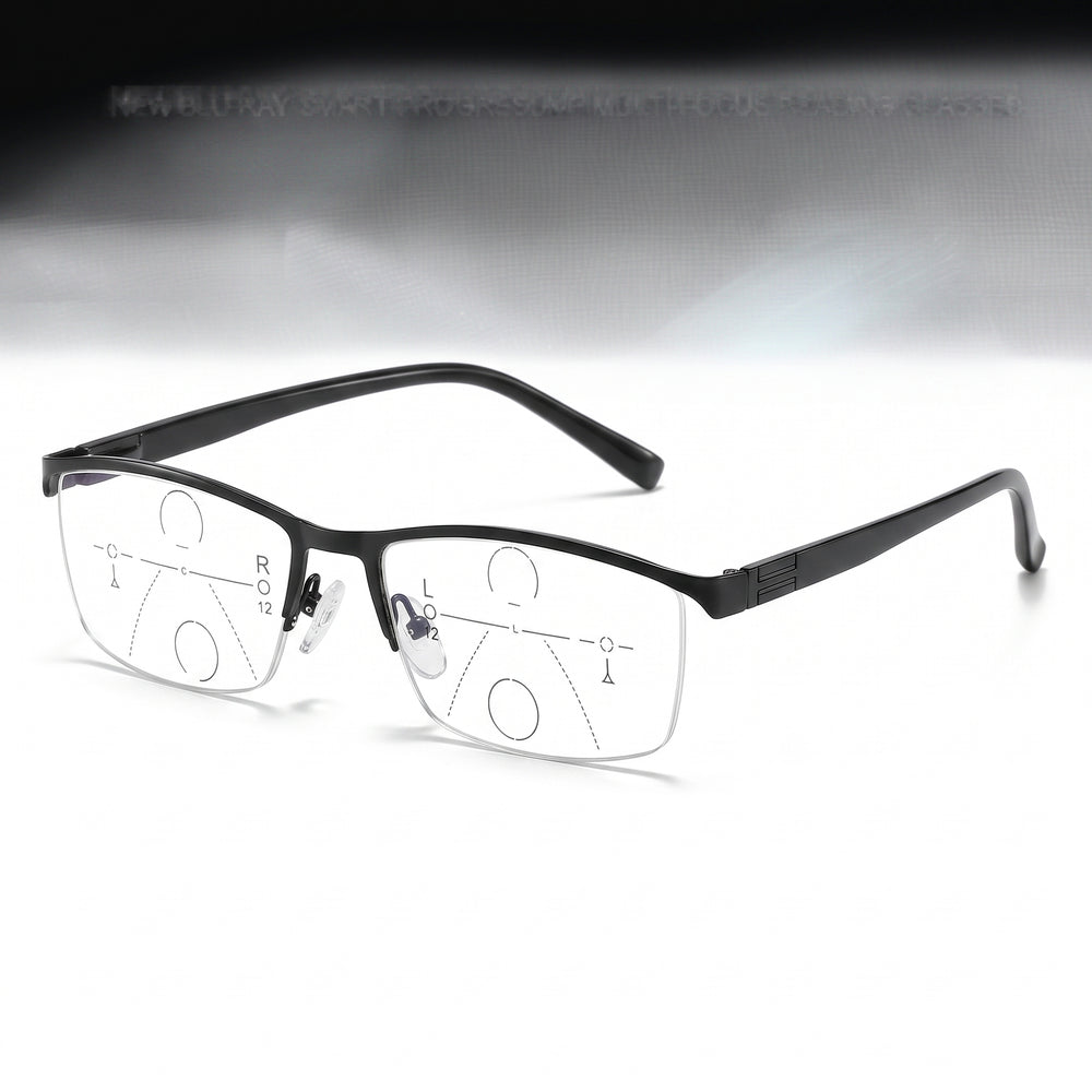 Progressive Multifocal Reading Glasses Half-Rim Blue Light Blocking - Image 2