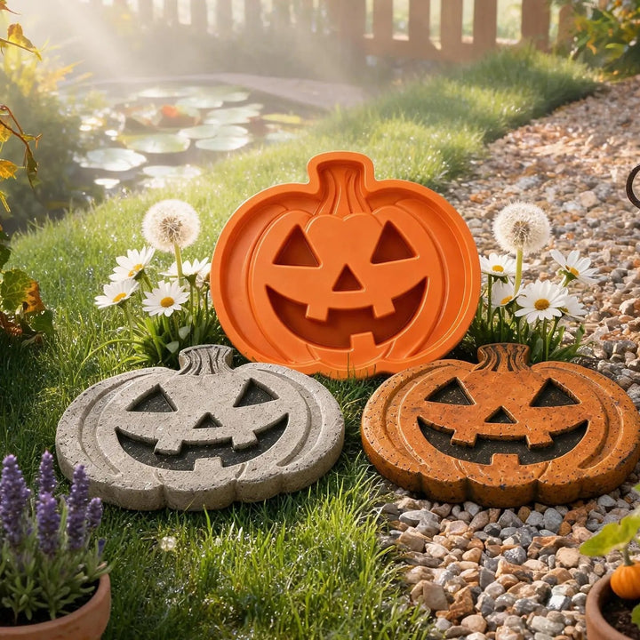 Pumpkin Casting Mold Reusable For Concrete Stepping Stones Halloween Garden Decor - Image 3