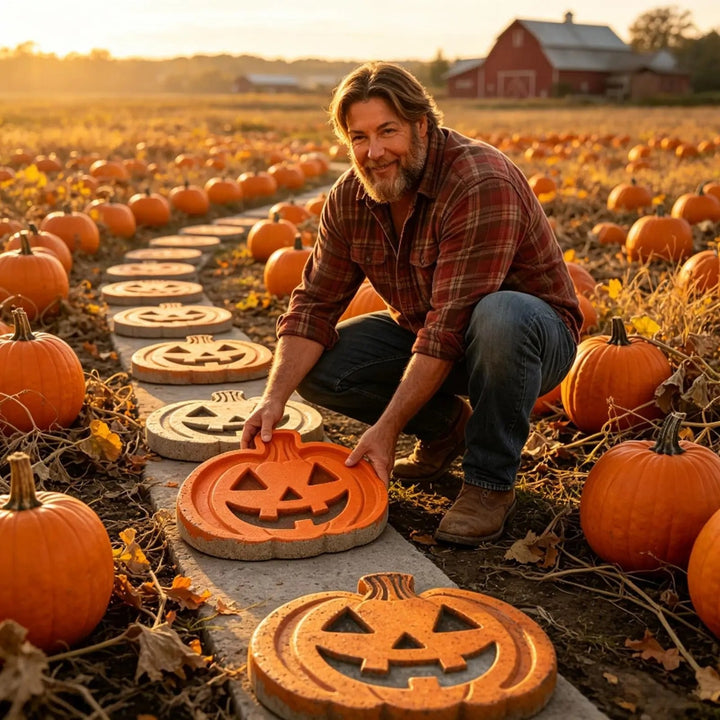 Pumpkin Casting Mold Reusable For Concrete Stepping Stones Halloween Garden Decor - Image 5