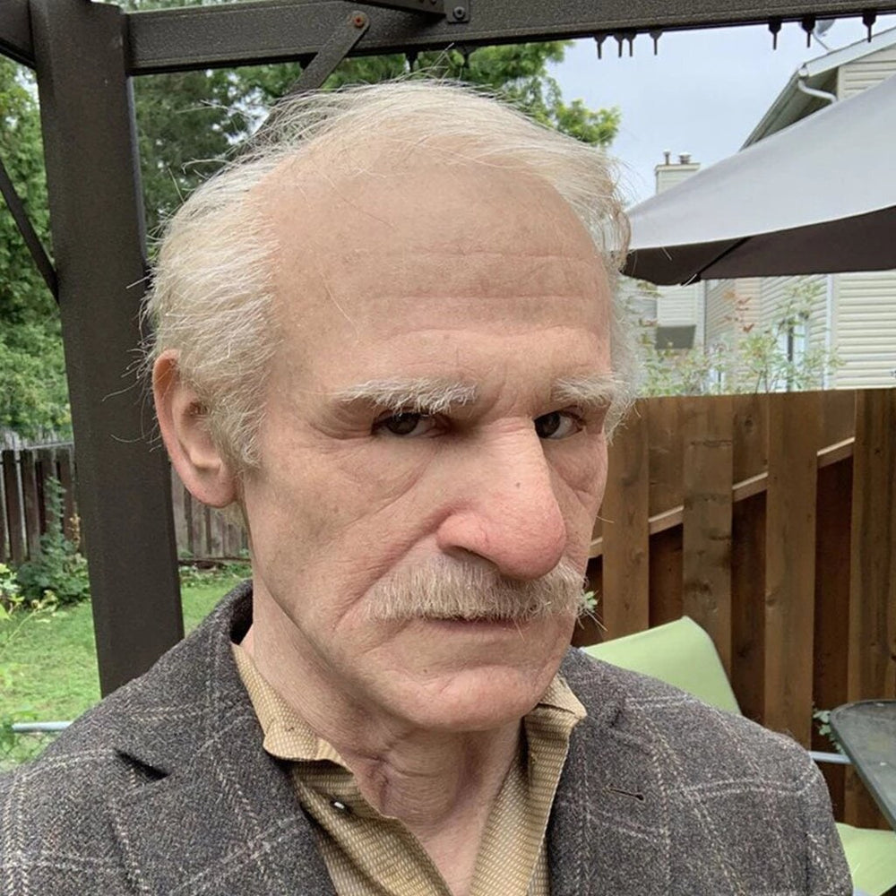 Realistic Old Man Mask Halloween Latex Creepy Full Head - Image 1