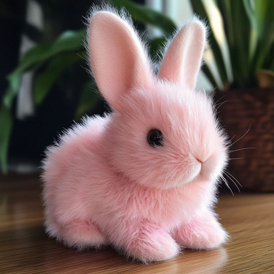 Realistic Plush Bunny With Moving Ears And Squeaker Ultra Soft Fur - Image 1