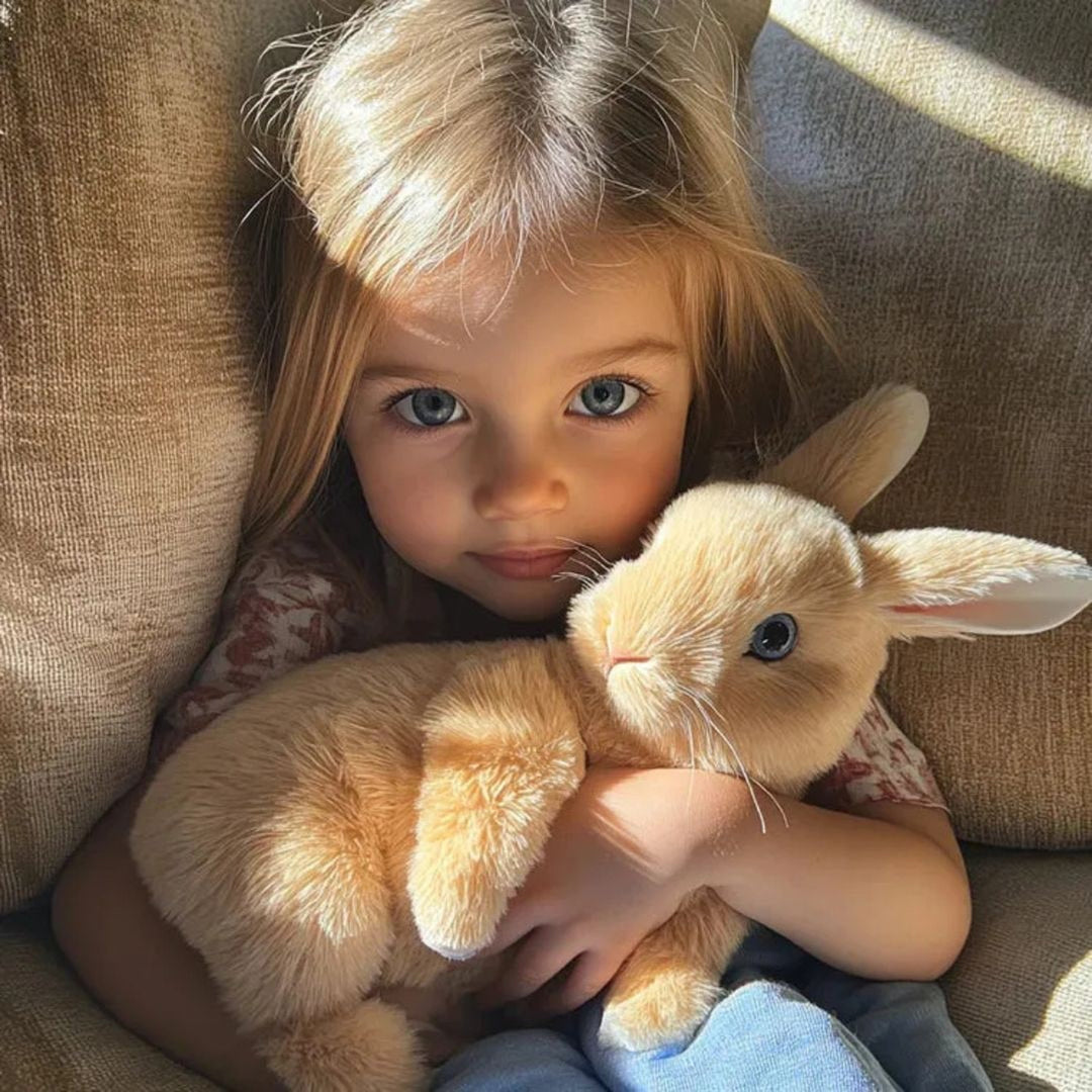 Realistic Plush Bunny With Moving Ears And Squeaker Ultra Soft Fur - Image 2