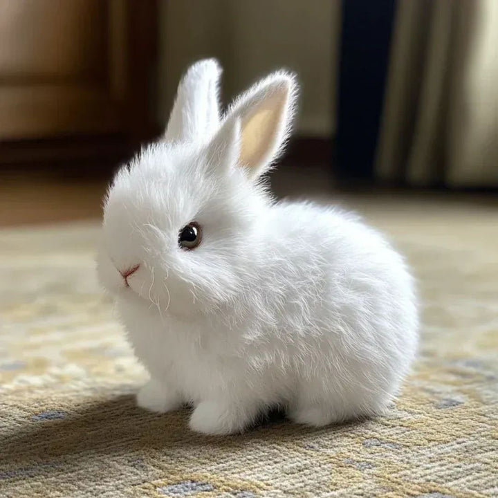 Realistic Plush Bunny With Moving Ears And Squeaker Ultra Soft Fur - Image 8