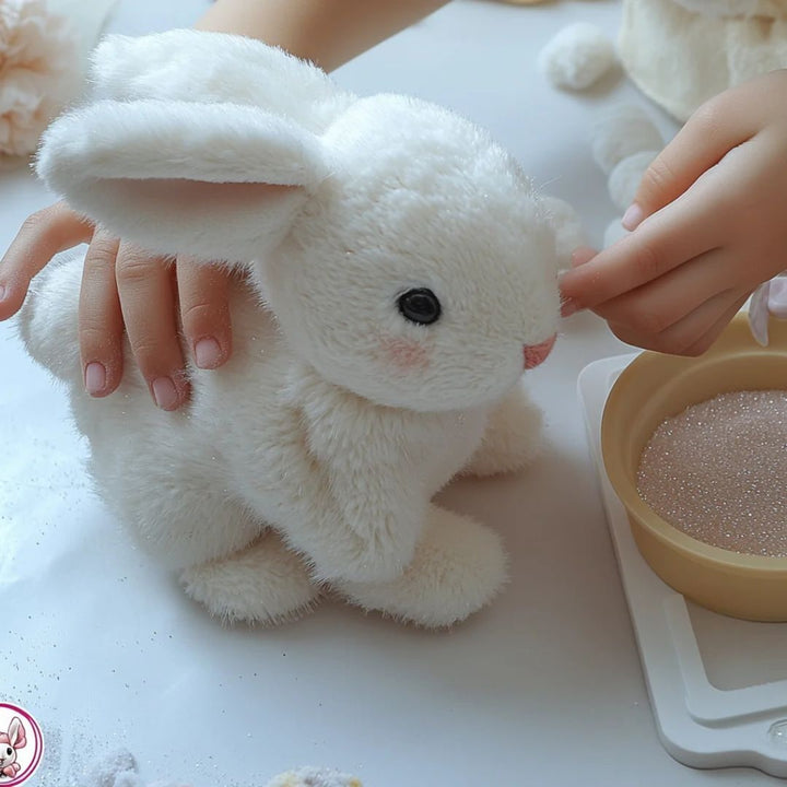 Realistic Plush Bunny With Moving Ears And Squeaker Ultra Soft Fur - Image 3