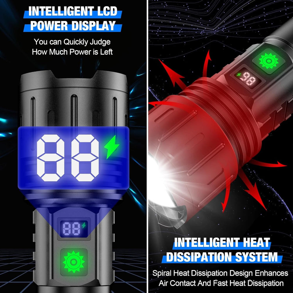 Rechargeable Flashlight LED High Lumen Bright Handheld With Wrist Strap And Carrying Case - Image 4