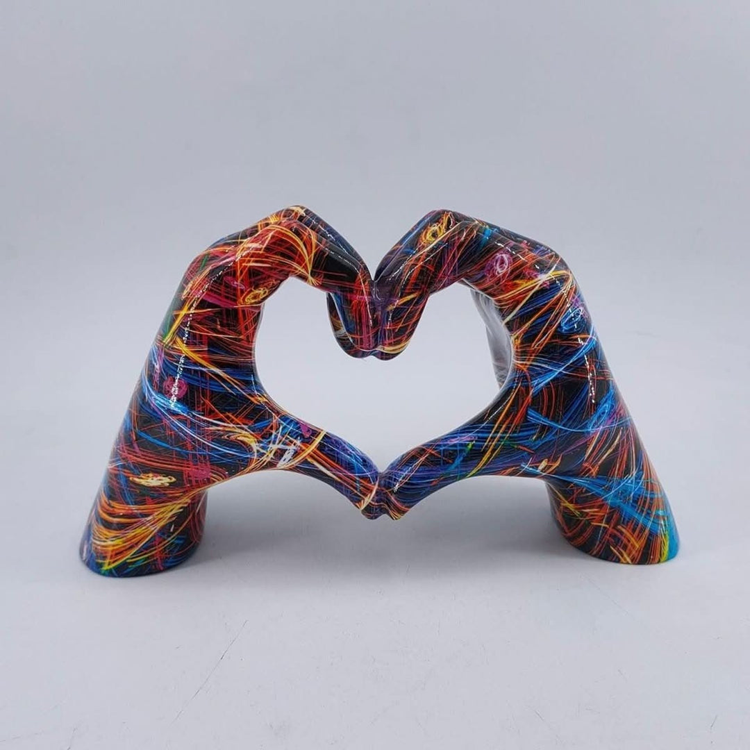 Resin Heart Hands Sculpture Figurine - Image 5