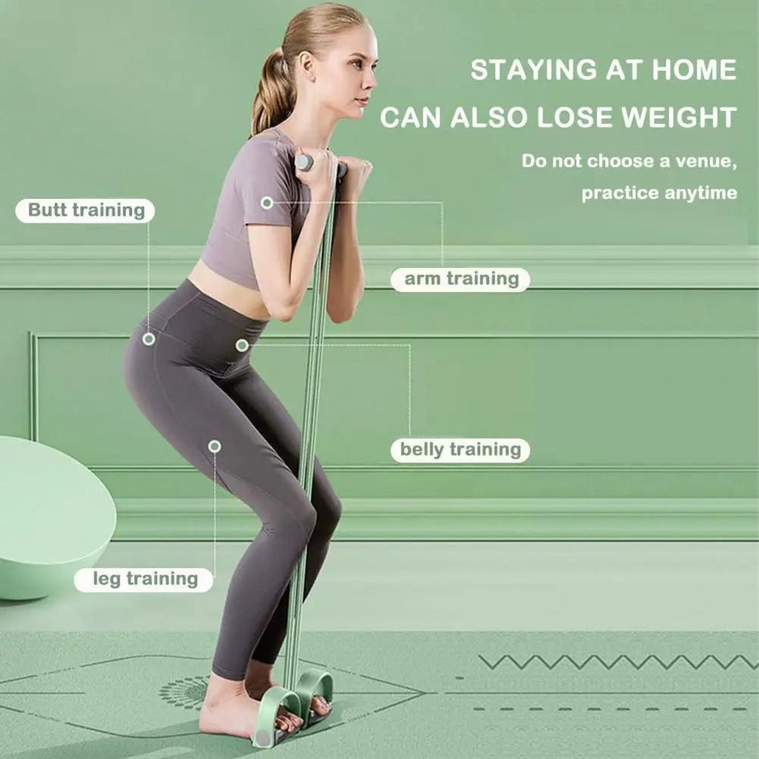 Resistance Band Training Tool With Foam Handles For Yoga And Pilates - Image 4