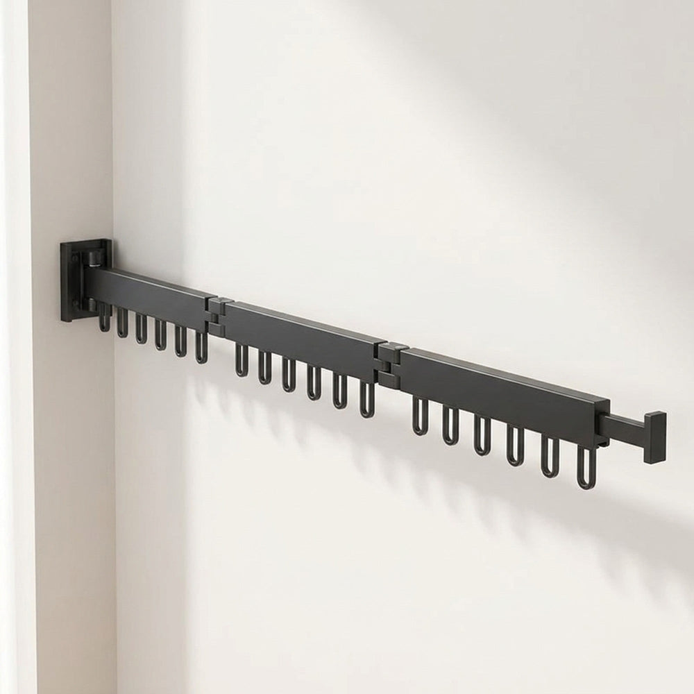 Retractable Drying Rack Folding Wall-Mount Hanger With Multiple Hooks For Clothes Drying - Image 1