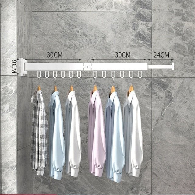 Retractable Drying Rack Folding Wall-Mount Hanger With Multiple Hooks For Clothes Drying - Image 14